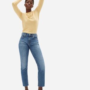 Everlane Blue Straight Leg Jeans with Vintage Wash Japanese denim cheeky jean 28